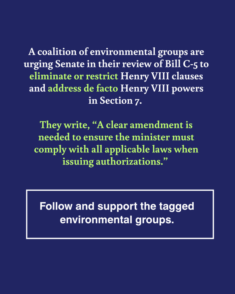 A clear amendment is needed to Bill C-5, say environmental groups