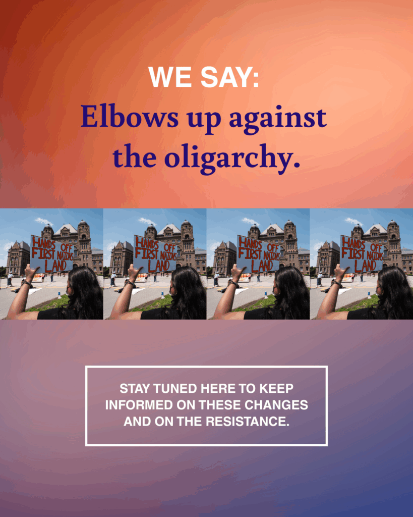 We say: elbows up against the oligarchy!
