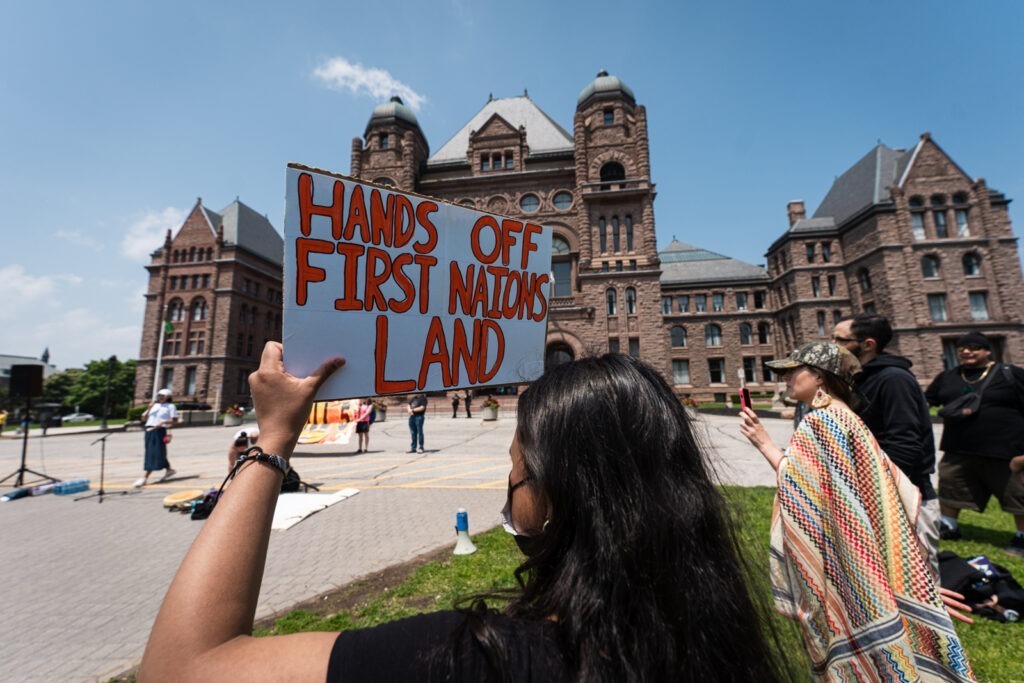 hands off first nations land - banner